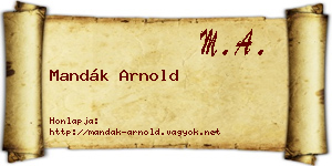 Mandák Arnold névjegykártya