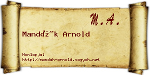Mandák Arnold névjegykártya
